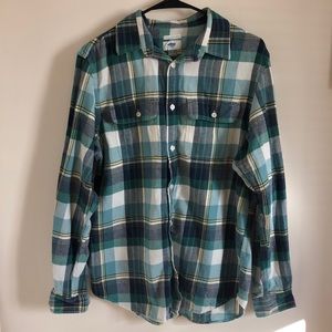 Old navy light green/multi color flannel. Size medium.